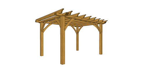 Timber garden pergola flat - garden,