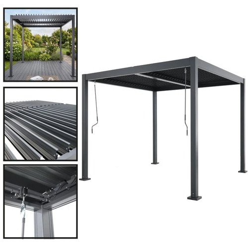 Aluminium pergola 3x3m - aluminium,