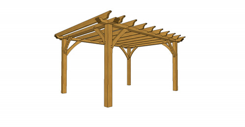 Timber pergola flat - kit, |