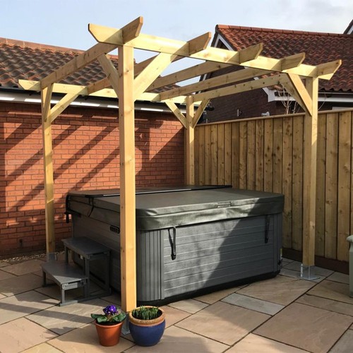 Ground pergola kit with - in-ground,