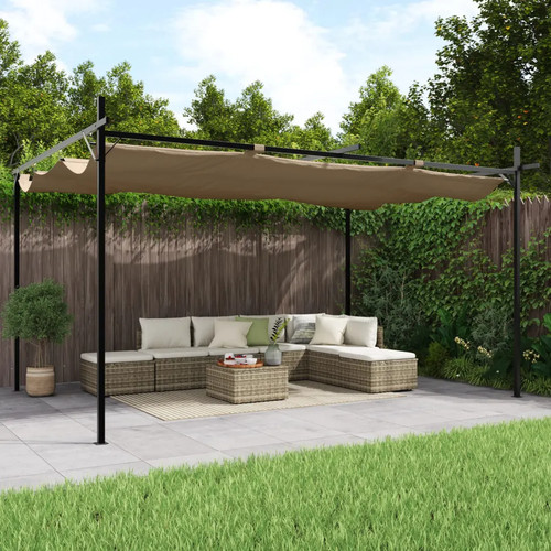 Pergola retractable roof taupe - pergola,