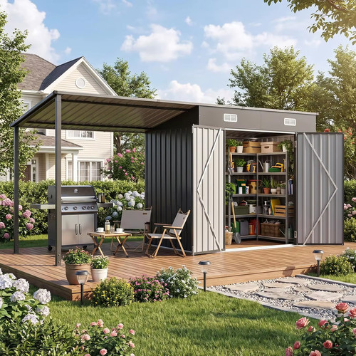 12x4ft outdoor lean shed - lean, to